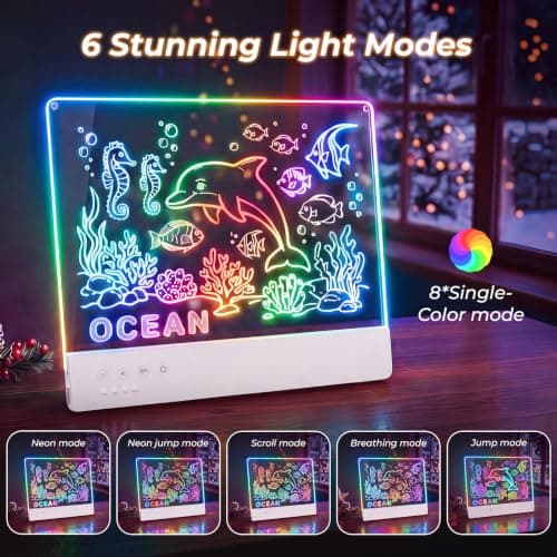 LED Drawing Board for Kids, 16" Rechargeable DIY Light Up Drawing Tablet view 3
