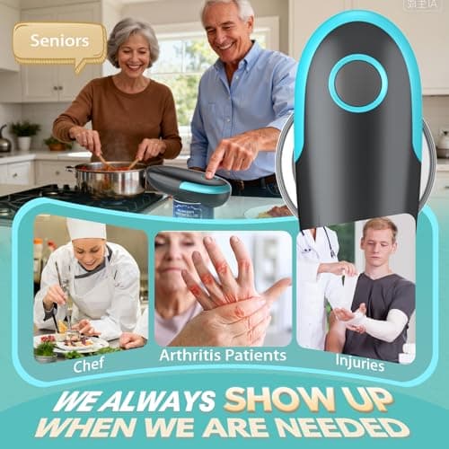 Electric Can Opener - Fits All Can Sizes One Touch Automatic Can Opener, Electric Can Opener for Kitchen Food Safe Smooth Edge, Kitchen Gadgets Battery Operated Can Opener for Seniors, Arthritis&Chef view 6