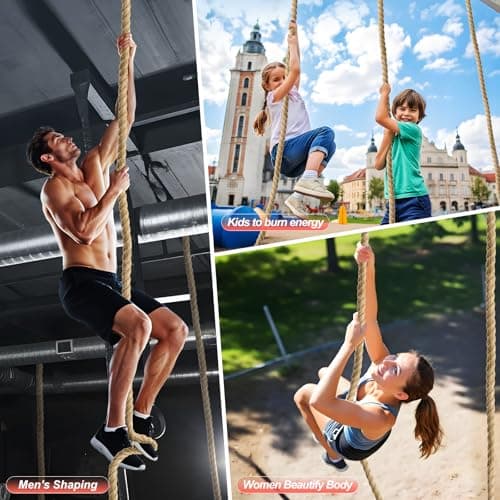 Brobantle Workout Fitness Climbing Rope 10FT 15FT 20FT 25FT 30FT, 1.5" Diameter Gym Climbing Rope for Strength Training,Exercise Climbing Rope for Adults Outdoor Indoor view 5