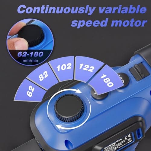 Cordless Caulking Gun, Battery Powered Caulk Gun, Electric Caulking Gun w/2 x 2.0Ah Batteries,LED Light, Auto Retract for Filling, Sealing view 3