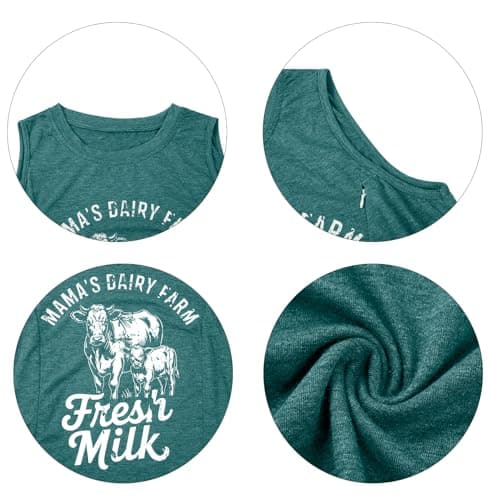 MYHALF Nursing Tank Tops Women Friendly Zip Sleeveless Breastfeeding Shirts Mama's Dairy Farm Print Maternity Clothes view 6