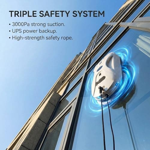 Automatic Window Cleaning Robot, Window Cleaner Robot Auto Dual Spray, 2026 Model Robot Limpia Vidrios AI Path Planning, 3000Pa Suction, Remote Control, Edge Detection for Streak-Free Glass - BSD16 view 6