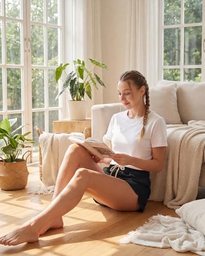 iceROSE Athletic Shorts for Women - High Waisted Black Running SweatShorts Summer Drawstring with Pockets for Workout Lounge view 3