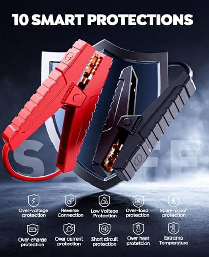 JOLTEKON Car Battery Jump Starter with Air Compressor 4500A 150PSI, Car Jumper Starter Portable (9L Gas/8L Diesel), Jump Box Car Battery with Auto-Shutoff Tire Inflator, Jumper Cables and Light view 6