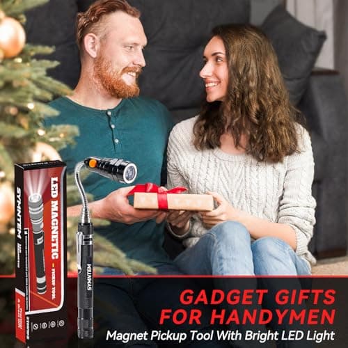 Gifts for Men, Magnetic Pickup Tool, Telescoping Magnet Pickup Tool with 3 LED Flashlight, Cool Gadget Birthday Gifts for Men, Women, Him, Dad, Teen Boys, Husband, Father, Mechanic, Women, Black view 6