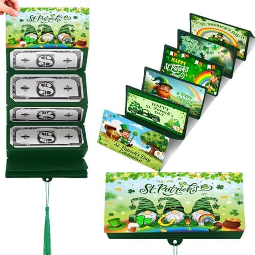 Web Launcher String Shooters St. Patrick's Day Money Holder-10 Slot Cash Envelope Card for Easter, Birthday, Graduation | Creative Gift for Teens, Kids, Adults, Men & Women (Green, 1Pcs) — image 1