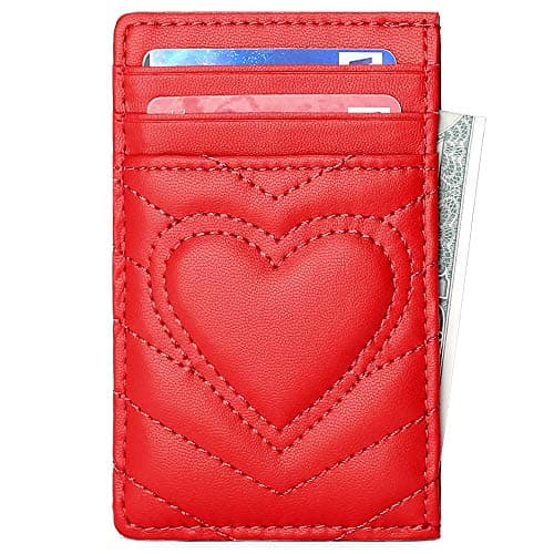AUNER LEATHER Cute Heart Wallet, Gifts for Teen Girls, Birthday Graduation Gift for 11 12 13 14 15 16 17 18 Year Old Girls, Teen Girl Gifts Trendy Stuff (Dark Red) view 1