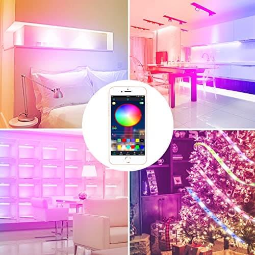 APSPOW LED Strip Lights 100ft, Bluetooth and APP Control, Multicolor RGB Light Strips, Music Sync Color Changing for Bedroom Indoor view 5