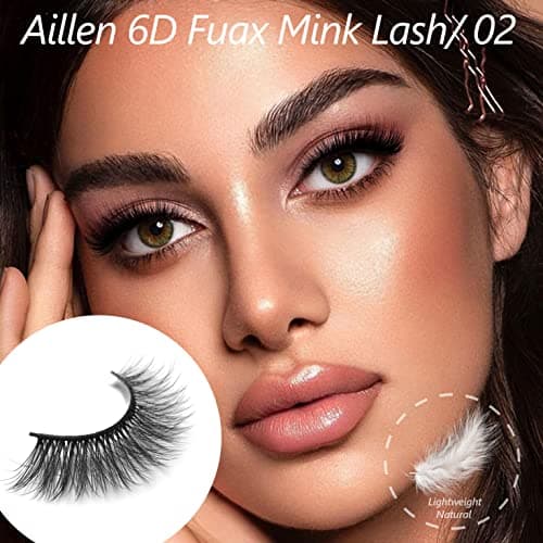 Aillen False Eye Lashes - Strip Lashes,6D Fluffy Volume & Natural Look Fake Eyelashes | Soft Reusable Faux Mink Lashes Pack view 2