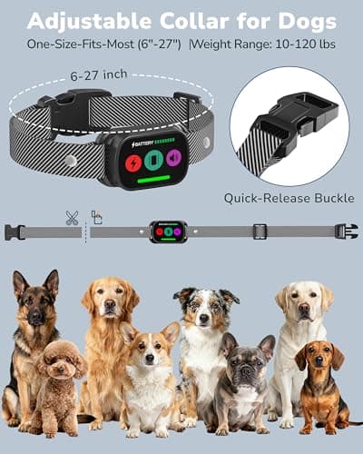Canivix Dog Shock Collar with Remote Control, 3300FT Dog Training Collar with Beep/Vibration/Shock, Security Lock, IPX8 Waterproof Ecollar Rechargeable for Medium Large Dogs view 6