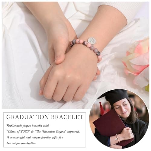 Sistble 2026 Graduation Gifts for Her Graduation Bracelet Class of 2026 College High School 8th 5th Grade Gifts for Daughter Granddaughter Nature Stone Bracelets for Women Inspirational Gifts Jewelry view 2
