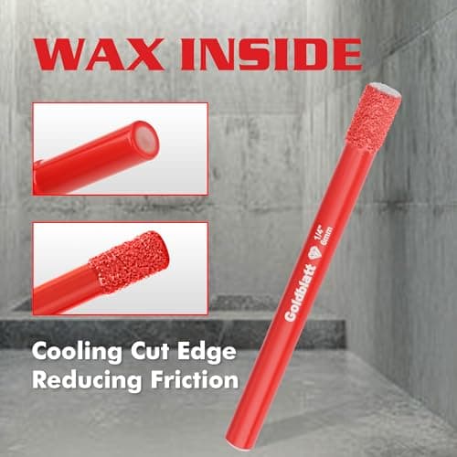 Goldblatt 10PCS 1/4" Diamond Drill Bits, 6mm Diamond Hole Saw Kit for Porcelain Tile Ceramic Concrete Granite Marble Hard Materials (not for Wood) view 4