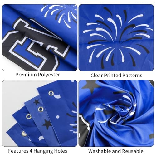 Graduation Decorations 2026 Blue Graduation Banner 66.1" x 33.8" Graduation Backdrop Congrats Grad Banner for Outdoor Indoor High School College Class of 2026 Graduation Party Decorations Supplies view 4