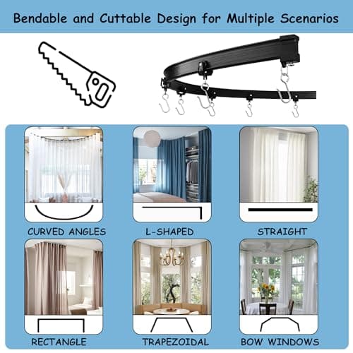 Room Divider Curtains with Ceiling Track, 95% Blackout Heavy Curtains Noise Reduction Privacy Curtain System Kits, 8.3 ft Wide x 7 ft Tall, Cream Beige, 1 Panel view 3