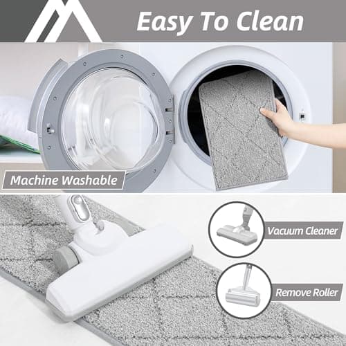 COSY HOMEER Edging Stair Treads Non-Slip Carpet Mat 28inX9in Indoor Stair Runners for Wooden Steps, Edging Stair Rugs for Kids and Dogs, 100% Polyester TPE Backing (15pc, Grey) view 5