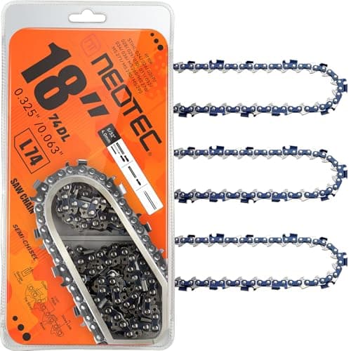 18 Inch Chainsaw Chain L74, .063" Gauge, .325" Pitch, 74 Drive Links Fits for Stihl MS271 and More 26rm374 (3 Chains） view 1
