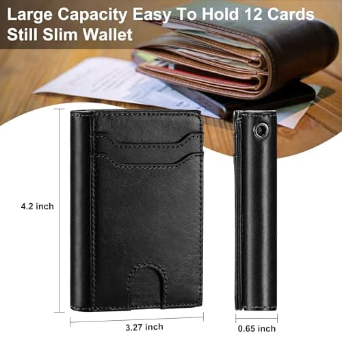 furid Genuine Leather Wallet Chains for Men: Wallet Chain with Card Holder - RFID Trifold Wallets with Anti Theft Chain - Gifts for Father Husband for Birthday Anniversary view 6