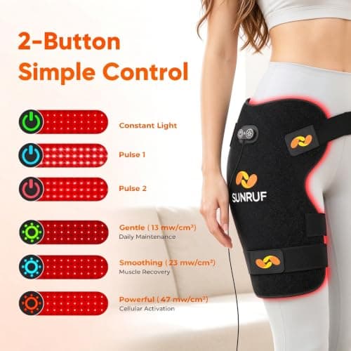 Red Light Therapy for Body, Foldable Therapy Pad for Hip Back Waist Knee | Infrared Light Pad for Men Women Parent Birthday Gifts with Extension Adjustable Strap view 5