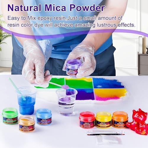 MTBJZJ Mica Powder for Resin, 15 Colors - 20g/Bottle of Epoxy Resin Color Pigment,for Candle Dye, Lip Gloss Pigment, Soap Making, Slime Colorant, Paint, Bath Bombs,Nail Polish and Eye Shadow view 5