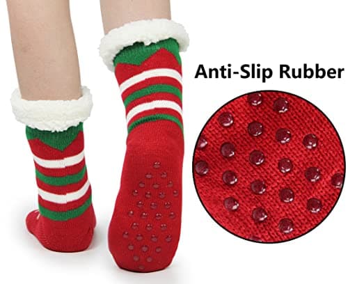 BenSorts Women Winter Thick Slipper Socks with Grippers Non Slip Warm Fuzzy Socks Christmas Gifts view 3