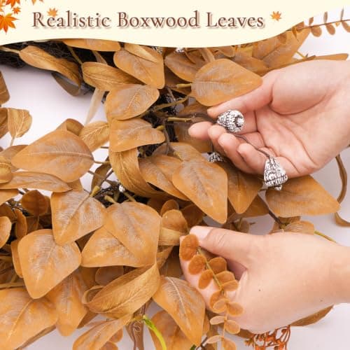 26 Inch Fall Wreath for Front Door, Artificial Eucalyptus Porch Decor (26in) view 3