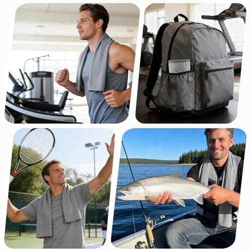 NUOYEE 2 Pack Microfiber Camping Towel Quick Dry Lightweight Travel Body Face Beach Hiking Backpacking Swimming Pool Towel(Grey, 2 Pack S(15.5X31 Inch) view 7