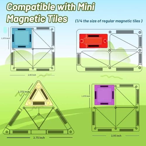 Mini Magnetic Tiles,78PCS Travel Magnetic Tiles Set with Iron Box,Portable Building Blocks for Kids Ages 3+,Car Airplane Travel Essentials Kids Toy,Creative STEM Toys Birthday Gift for Boys & Girls view 2