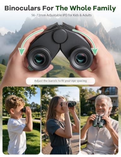 25x32 Compact Travel Binoculars for Cruise Ship Bird Watching | FMC BAK4 Prisms, Easy Focus for Adults & Kids, High Powered Clear Vision for Hunting & Camping, Small Size with Carry Case view 6