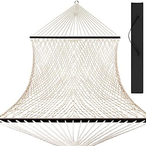 Best Choice Products 2-Person Double Hammock, Outdoor Woven Cotton Rope Hammocks for Backyard, Patio w/Spreader Bars, Carrying Case, 450lb Weight Capacity view 1