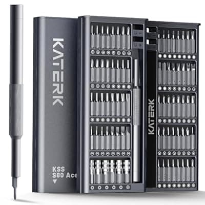 KATERK 80-in-1 Mini Screwdriver Set - Precision Small Magnetic Screwdriver Set Repair Tool Kit for Phone, Computer, Watch, Laptop, Macbook, Ring Doorbell, Eyeglass, Electronic, Screw Driver