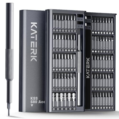 KATERK 80-in-1 Mini Screwdriver Set - Precision Small Magnetic Screwdriver Set Repair Tool Kit for Phone, Computer, Watch, Laptop, Macbook, Ring Doorbell, Eyeglass, Electronic, Screw Driver — image 1