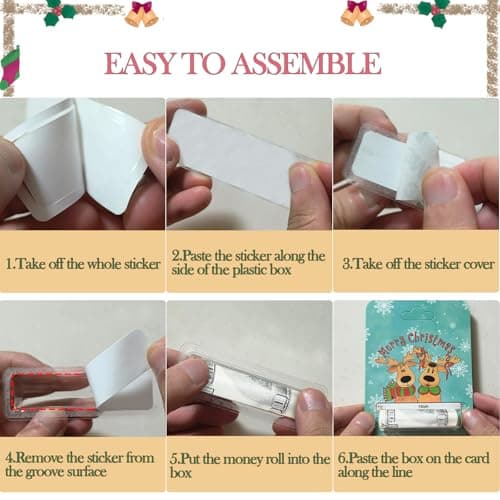 Christmas Money Holder Cards Set of 8 for Cash Gift,Christmas Cards Money Holder Ornaments with Cover for Christmas Decoration,Funny Xmas Cash Gift Ideas, Merry Christmas Hanging Ornaments Decor view 2