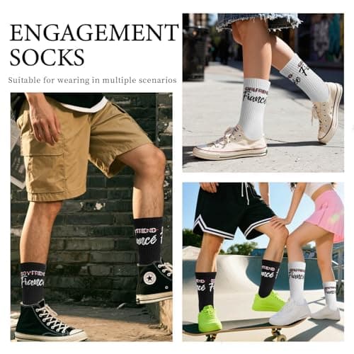 ZVUZVO Engagement Wedding Gifts for Couples Newlywed, Fiancee And Fiance Gifts For Women Men, Fiance And Fiancee Socks view 2