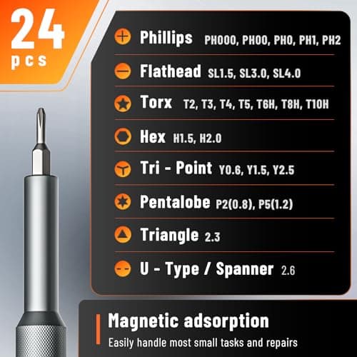 KATERK 25-in-1 Small Screwdriver Set - Precision Mini Eyeglass Repair Tool Kit with Magnetic for Glasses, Laptop, iPhone, Macbook, Computer, Watch, Xbox, Switch, Electronic, Father Day Gifts for Men view 2