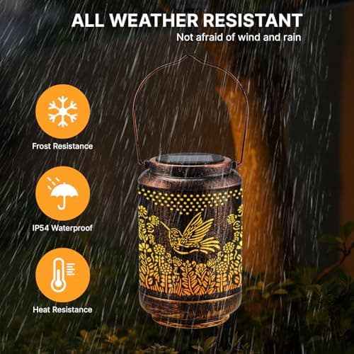 Mothers Day Gifts for Mom Solar Lanterns Outdoor Waterproof, Mom's Birthday Gifts Solar Lights Garden Decor, Birthday Gifts for Mom Hanging Light Yard Decoration Outdoor, Backyard, Patio, Porch view 4