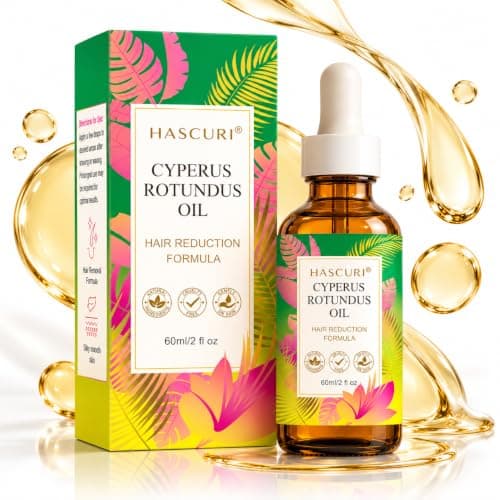 HASCURI Cyperus Rotundus Hair Reduction Oil, 100% Plant Oil Formula, Helps Slow Hair Regrowth, Moisturizes & Softens Skin, Post Hair Removal Body Oil, 2 Fl Oz / 60 mL — image 1