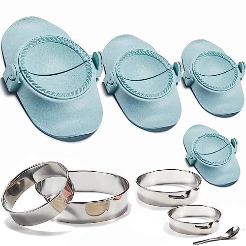 MUMSUNG Empanada Maker Press, 6-Inch Extra Large Dumpling Maker Set with Dough Cutter, Dumpling Mold Set for Pierogi, Pastelitos, Calzone, Turnovers, Chinese Dumpling 4Sizes-Blue (6"/4"/3"/2.6") — image 1