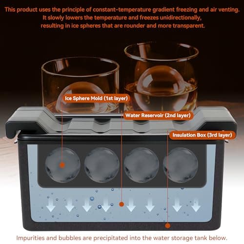 Clear Ice Ball Maker Mold 2 Inch Round Silicone Ice Molds 8 Large Ice Cubes Mold-Easy-to-Remove, Gift for Men Dad Boyfriend Who Have Everything view 4