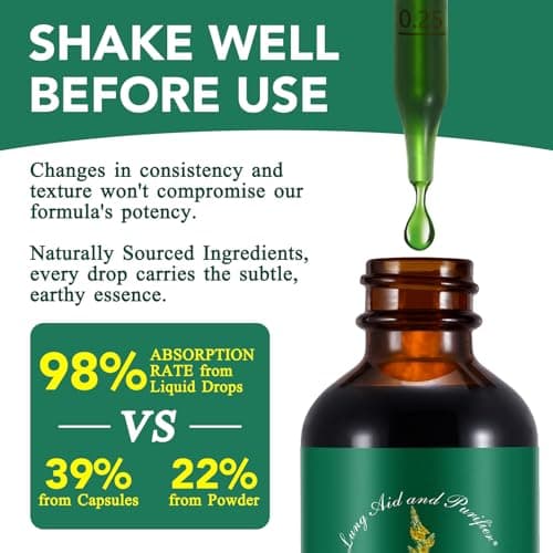 QJCWXIAOX Mullein Drops for Lungs, Mullein Leaf Extract with Chlorophyll,Mullein Leaf Extract for Lung Cleanse and Respiratory Support view 6