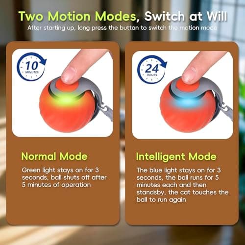 Petrendy Speedy Tail Cat Toy 2.0, Interactive Cat Ball Toy for Bored Indoor Cats, Automatic Moving Pet Play Ball, Two Speed Adjustment with Replacement Tail view 4