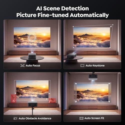 Outdoor-Projector-4K [VIDAA Live TV/40W Dolby/920 ISO] with WiFi6 and Bluetooth Compatible with Netflix, Smart Projector, AI Voice Control & Auto Focus, HDR10, Movie Proyector for Ceiling Home Theater view 3