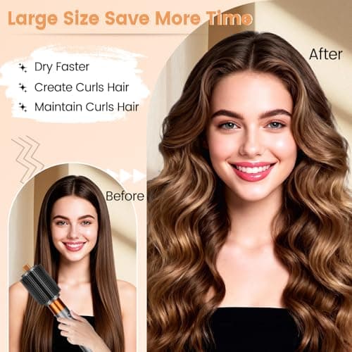 YTCHYYSK Large Round Volumizing Brush for Dyson Airwrap HS01/05/08 | 3.3in with plastic bristles round brush attachment accessories for straightening fast dry big curls add volume view 6