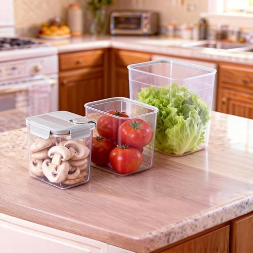 3-Size Food Storage Container Set for Kitchen, Pantry, Fridge - Plastic Food Containers for Rice, Flour, Cereal, Brown Sugar, Nuts, Beans, Oats, Eggs, Meal Prep, Snacks, Fruits (4QT+2.4QT+1.2QT) view 4