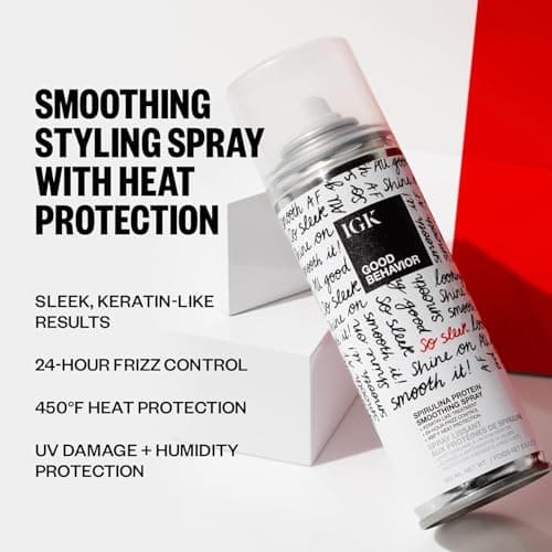 IGK GOOD BEHAVIOR Smoothing Frizz Fighters Set | 4-in-1 Prep Spray + Spirulina Protein Smoothing Spray | Frizz Control + Heat Protectant | Vegan + Cruelty Free view 2