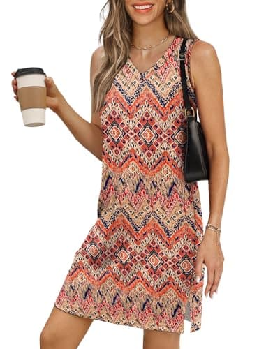 BKRIVE V-Neck Summer Casual Beach Dresses for Women 2026 Vacation Women's Sleeveless Sundress with Split view 1