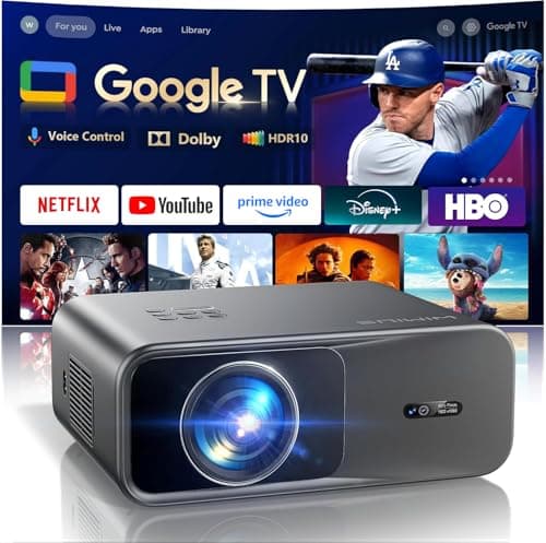 [Official Google TV]Smart Projector 4K Supported with WiFi & Bluetooth, Built-in Official Apps, GoogIe Voice, Outdoor Movie Projector with DoIby Audio, Auto Focus, Home Theater Proyector WIMIUS G1 — image 1