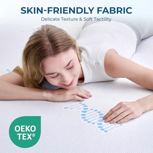 BDEUS 3 Inch Full Memory Foam Mattress Topper with Collagen-Rich Cover, Soft Double Bed Mattress Pad for Skin-Hydrating & Back Pain Relief, CertiPUR-US Certified view 6