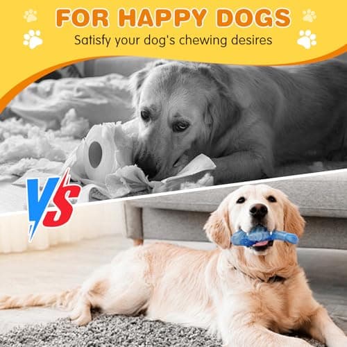 BoYoYo Tough Dog Toys for Aggressive Chewers 2 Pack, Indestructible Dog Toys to Keep Them Busy, Beef Flavor, Nylon Dog Chew Toys for Small, Medium and Large Dogs, Blue & Green view 6
