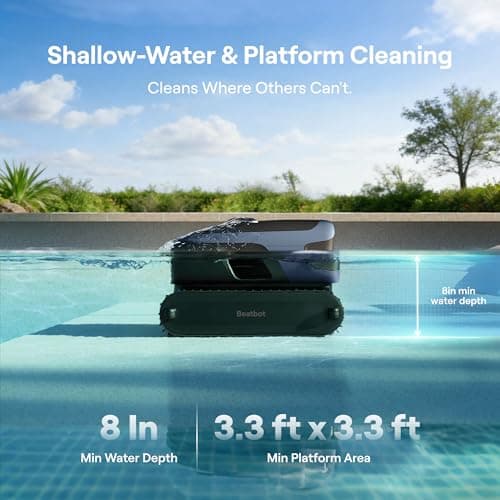 Beatbot Sora 70 Pool Vacuum Robot, 360° Top-to-Bottom Cleaning, Smart Surface Parking, 6L Capacity, 6800GPH Super Power for Above & In-Ground Pools Up to 3,200 sq. ft, Midnight Blue view 3