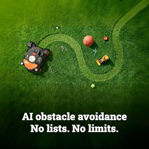 Worx Landroid Vision Cloud 4WD Robot Lawn Mower, No Perimeter Wire Robot Mower for 1/4 Acre, AI Obstacle Avoidance + RTK Cloud Navigation, 84% Slope, Auto Mapping, App Control, Cut-to-Zero, WR341 view 2